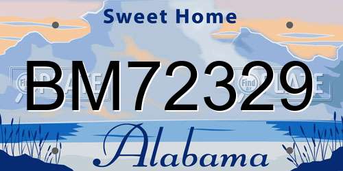 BM72329 Alabama License Plate