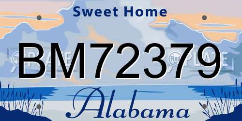 BM72379 Alabama License Plate