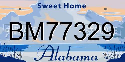 BM77329 Alabama License Plate
