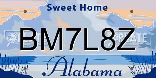 BM7L8Z Alabama License Plate