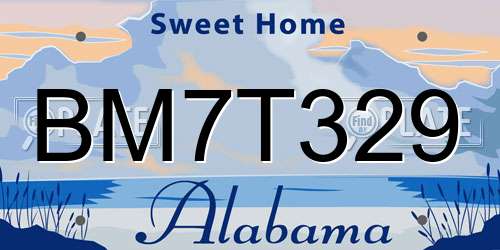 BM7T329 Alabama License Plate