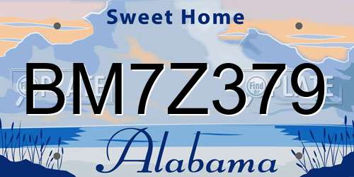 BM7Z379 Alabama License Plate
