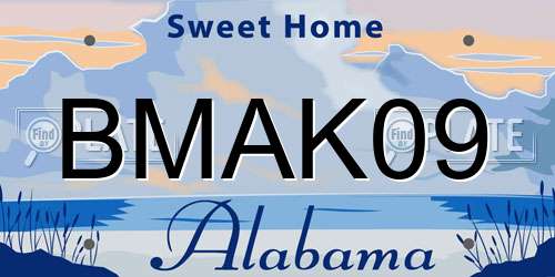 BMAK09 Alabama License Plate
