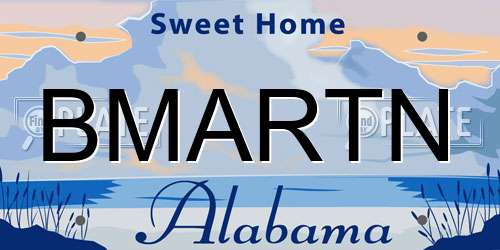 BMARTN Alabama License Plate