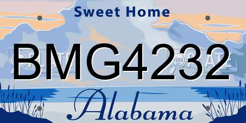 BMG4232 Alabama License Plate