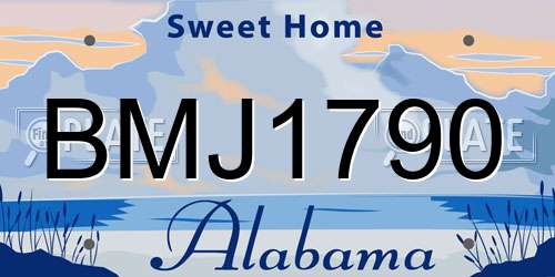 BMJ1790 Alabama License Plate