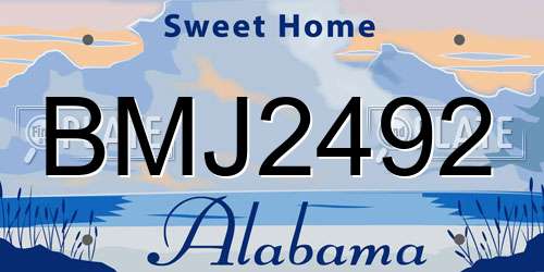BMJ2492 Alabama License Plate