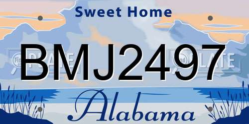 BMJ2497 Alabama License Plate