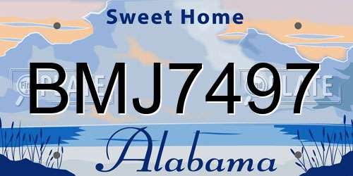 BMJ7497 Alabama License Plate