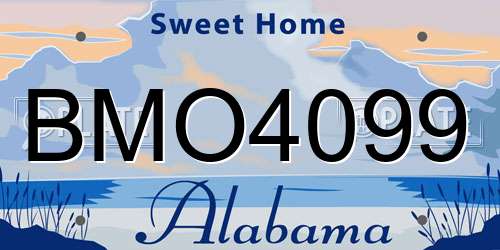 BMO4099 Alabama License Plate