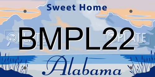 BMPL22 Alabama License Plate