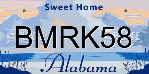 BMRK58 Alabama License Plate