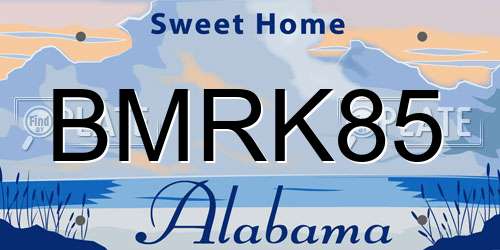 BMRK85 Alabama License Plate