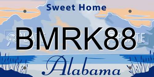BMRK88 Alabama License Plate