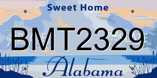 BMT2329 Alabama License Plate