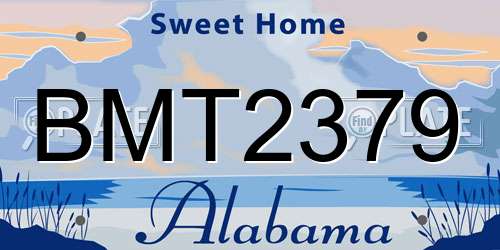 BMT2379 Alabama License Plate