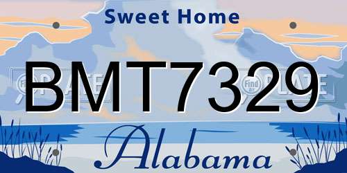 BMT7329 Alabama License Plate