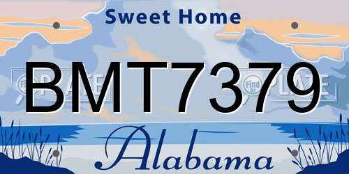 BMT7379 Alabama License Plate