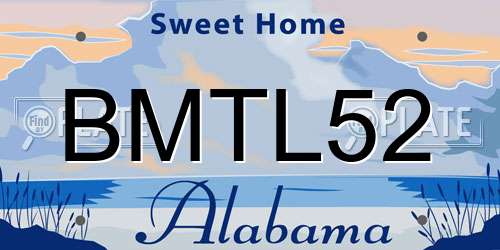 BMTL52 Alabama License Plate