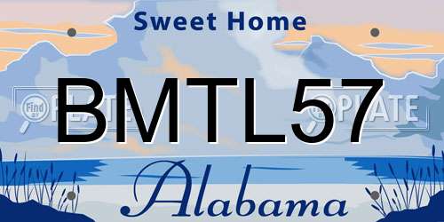 BMTL57 Alabama License Plate
