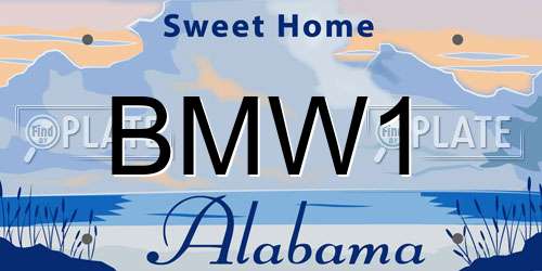 BMW1 Alabama License Plate