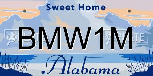 BMW1M Alabama License Plate