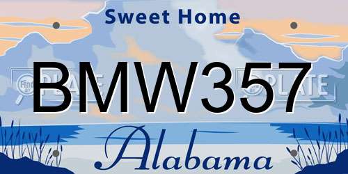 BMW357 Alabama License Plate