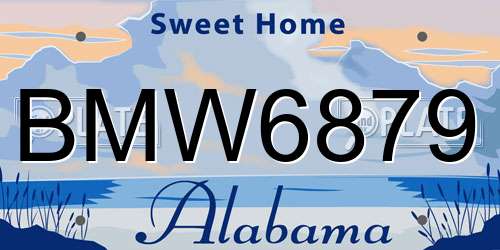 BMW6879 Alabama License Plate