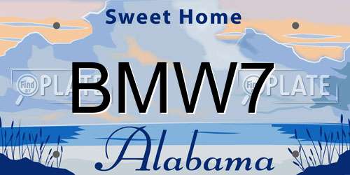 BMW7 Alabama License Plate