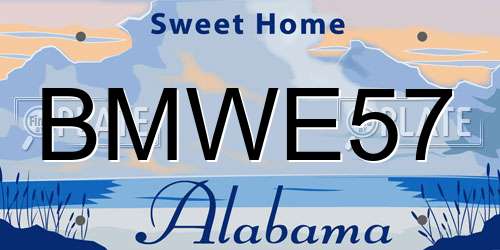 BMWE57 Alabama License Plate