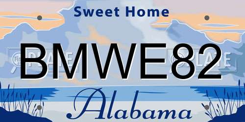 BMWE82 Alabama License Plate