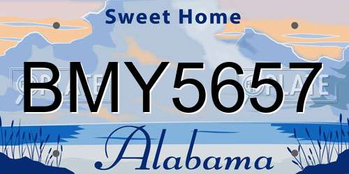 BMY5657 Alabama License Plate