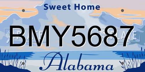 BMY5687 Alabama License Plate