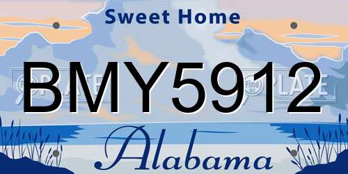 BMY5912 Alabama License Plate