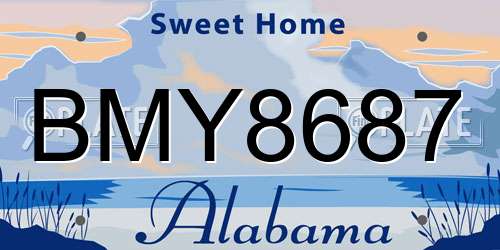 BMY8687 Alabama License Plate