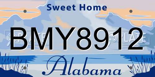 BMY8912 Alabama License Plate