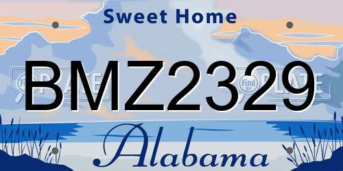 BMZ2329 Alabama License Plate