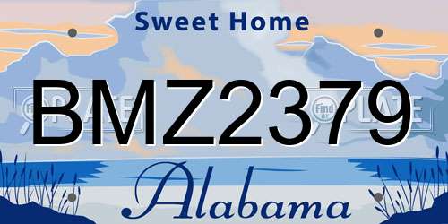 BMZ2379 Alabama License Plate