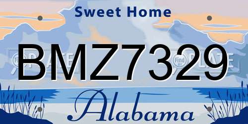 BMZ7329 Alabama License Plate