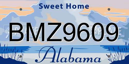 BMZ9609 Alabama License Plate