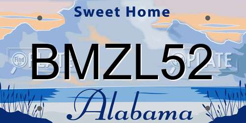 BMZL52 Alabama License Plate