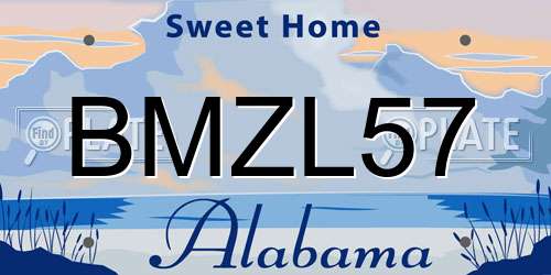 BMZL57 Alabama License Plate