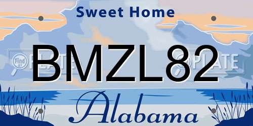 BMZL82 Alabama License Plate