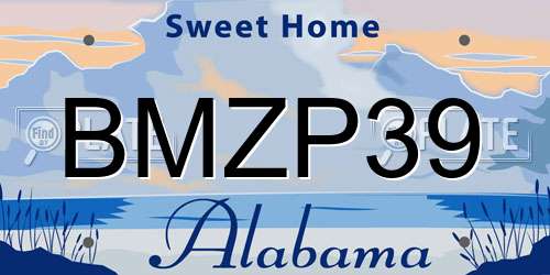 BMZP39 Alabama License Plate