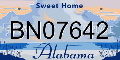 BN07642 Alabama License Plate
