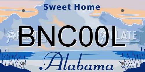 BNC00L Alabama License Plate