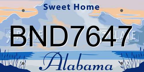 BND7647 Alabama License Plate