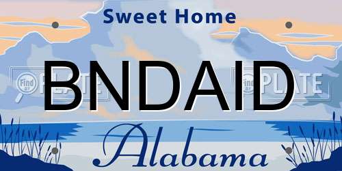 BNDAID Alabama License Plate