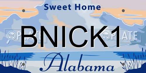 BNICK1 Alabama License Plate