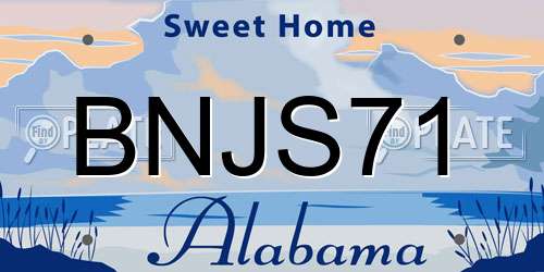 BNJS71 Alabama License Plate